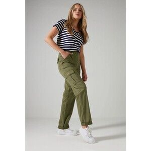 Long Tall Sally (LTS) Khaki Green Cargo Chino Pants US Size 4 Long 32” inseam